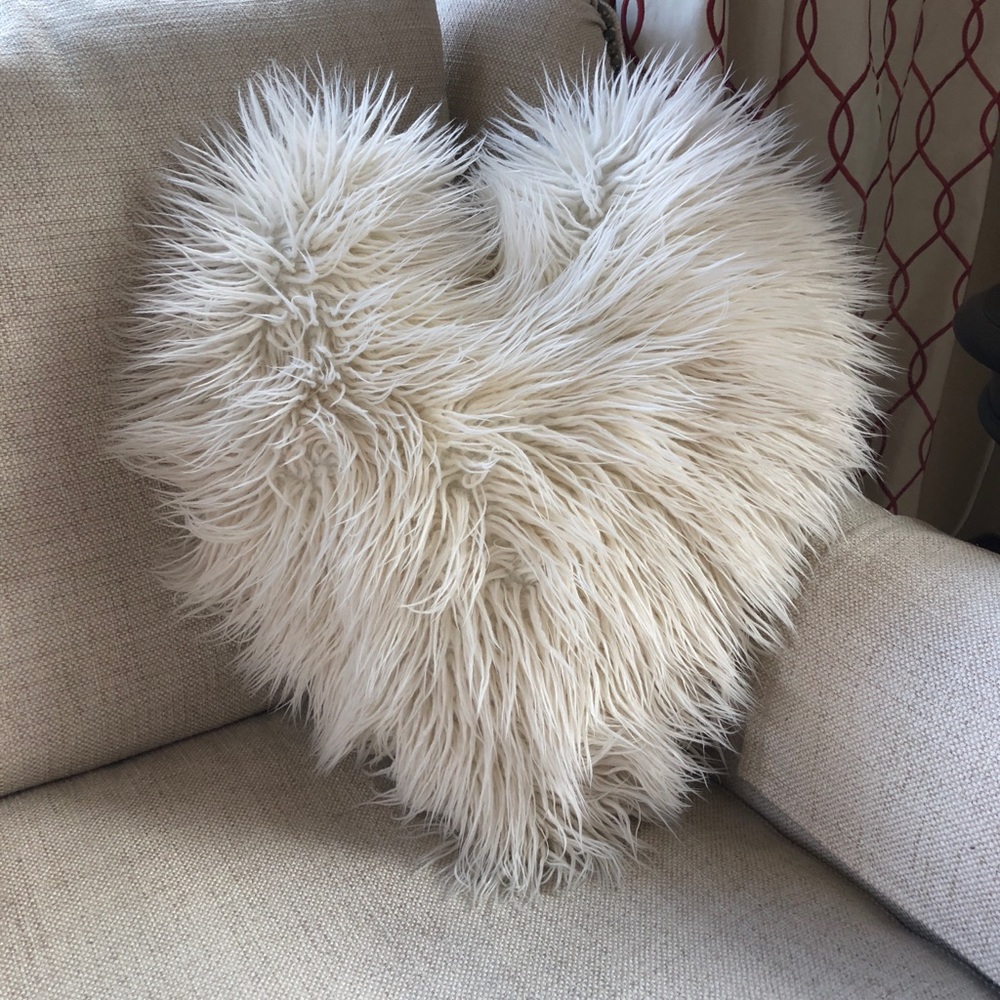 Fuzzy Heart Shaped Pillow
